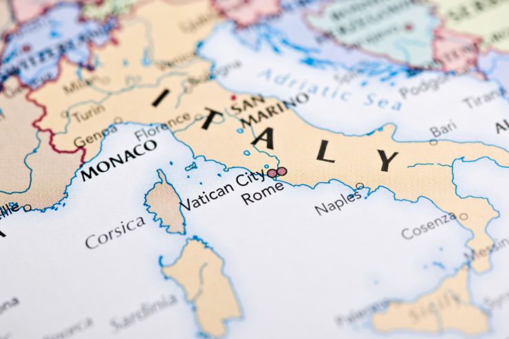 La cartina geografica dell'Italia