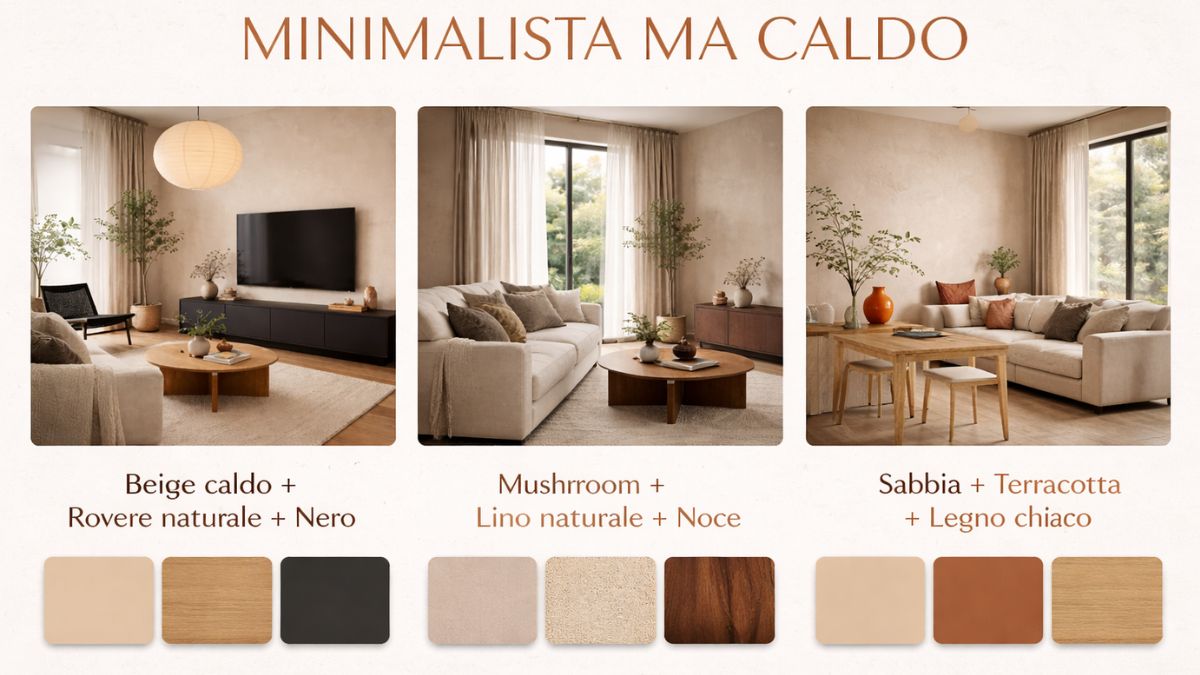tabella dei colori per capire il nuovo minimalismo caldo