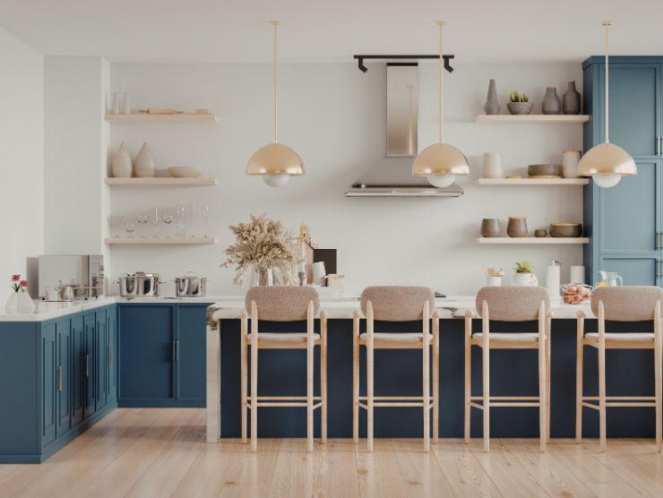 cucina moderna color verde salvia