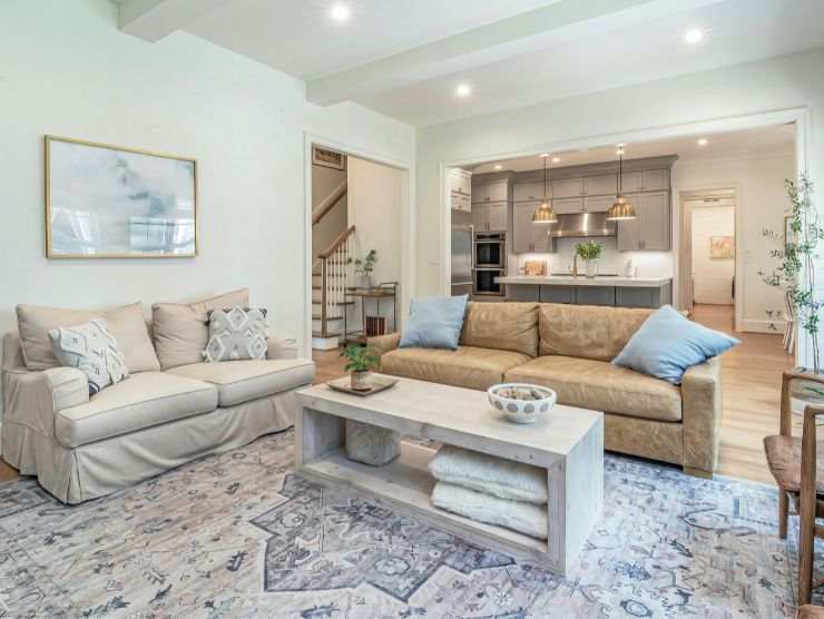 cucina e soggiorno in open space