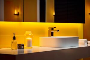 primo piano di un lavandino nel bagno