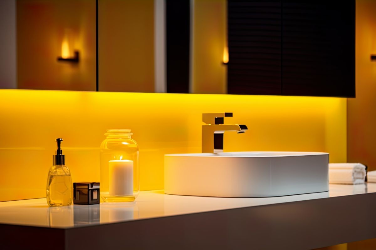 primo piano di un lavandino nel bagno