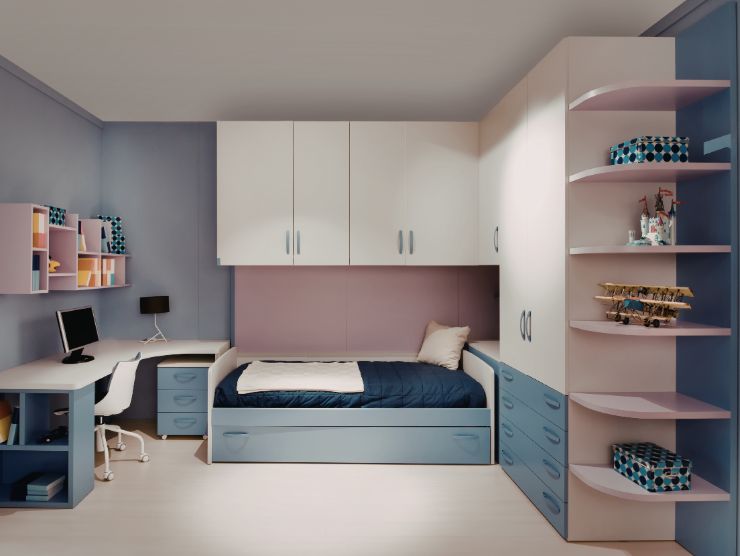 armadio a ponte in camera dei bambini
