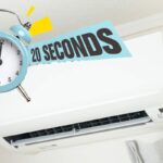 condizionatore a parete con sveglia e scritta 20 secondi