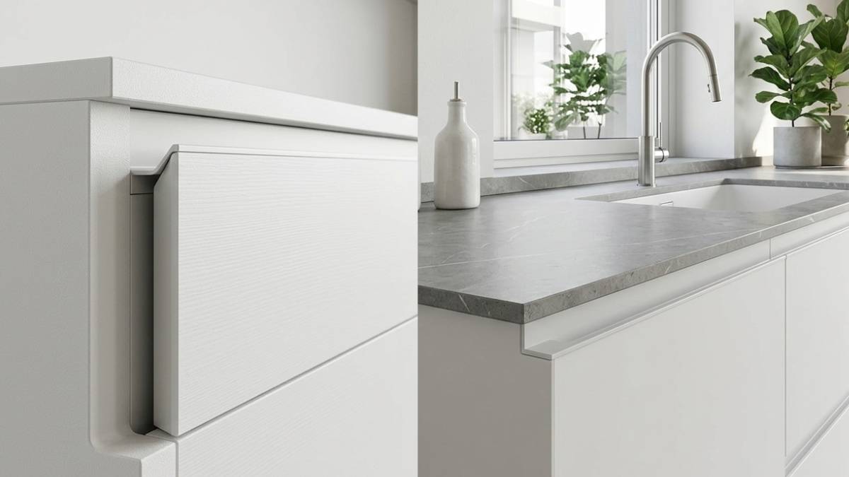 cucina bianca senza maniglie