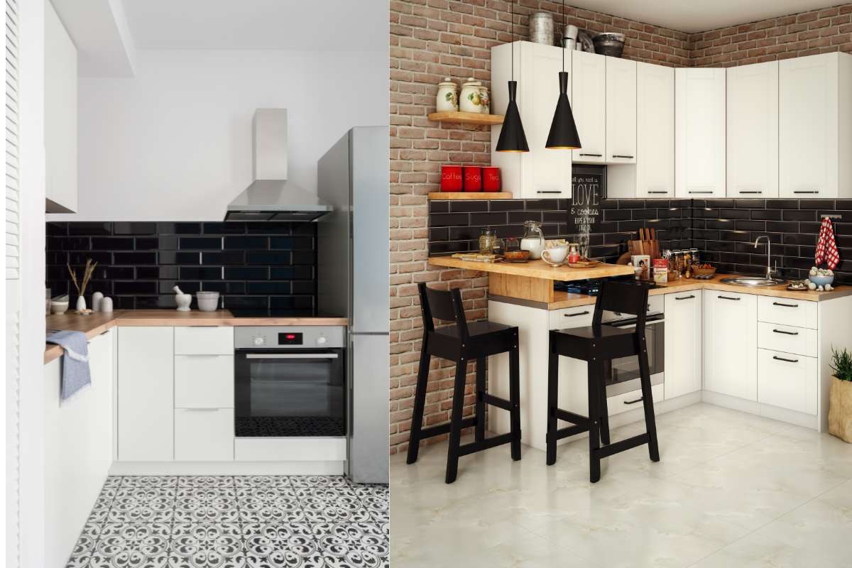 due esempi di cucine molto piccole