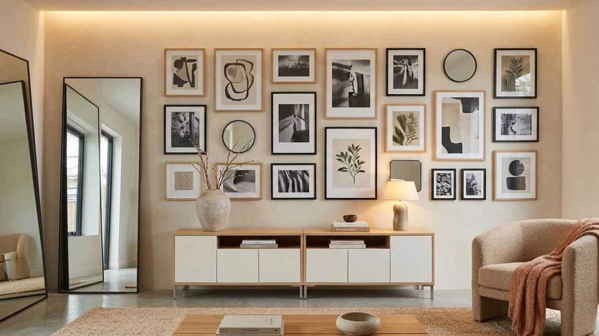 gallery wall su parete vuota