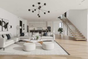 ampio open space tra cucina e soggiorno