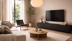 salotto japandi e nero