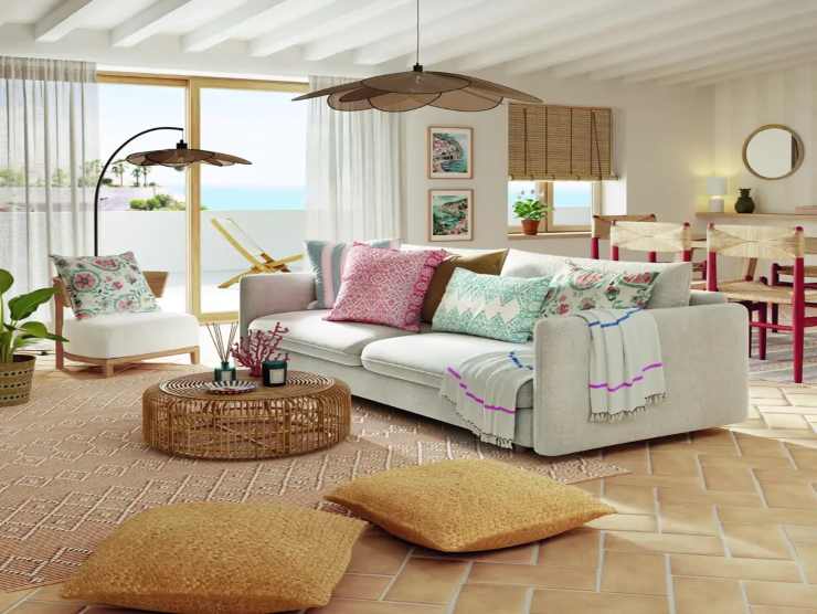 soggiorno con arredi di leroy merlin