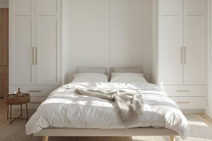 Una stanza con un letto a scomparsa