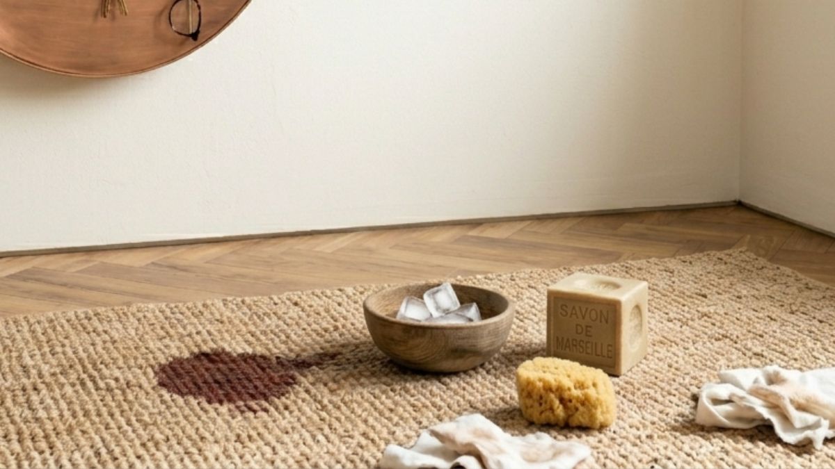 macchia tappeto, ghiaccio e sapone di marsiglia