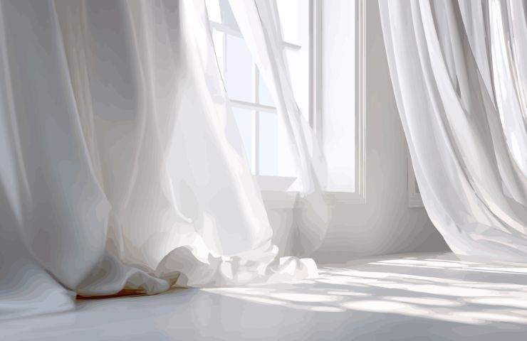 tenda bianca in casa