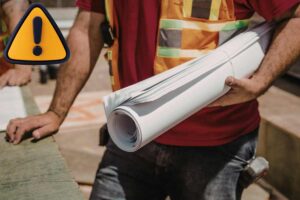 uomo con fogli e punto eslamativo