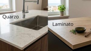 Top cucina in quarzo o in laminato HPL: l'eterna sfida tra resistenza estrema e budget intelligente.