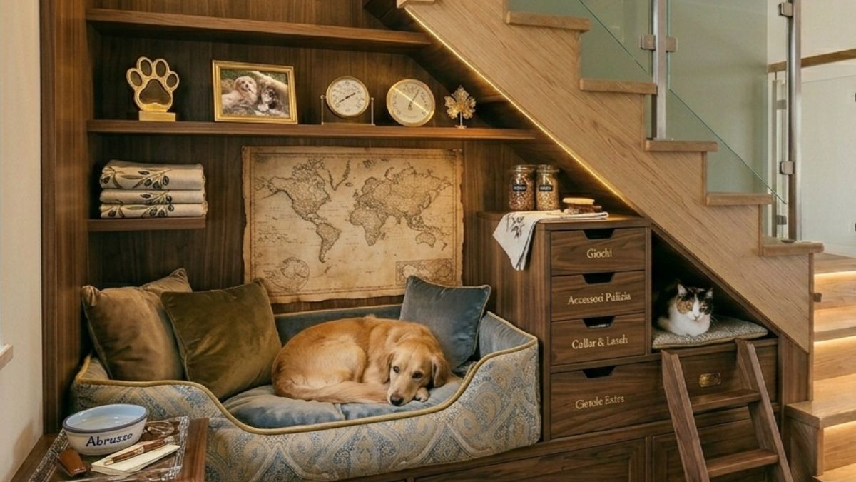 sottoscla adibito a cuccia per amici a quattro zampe