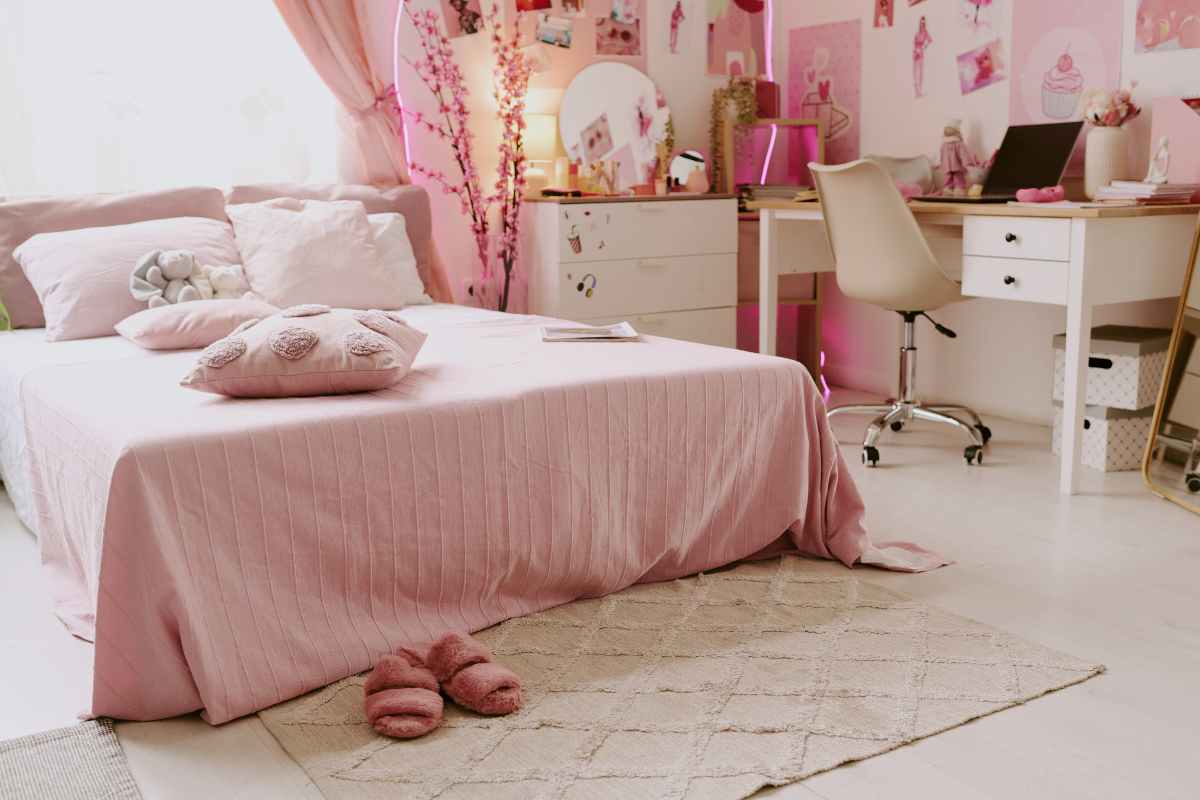 camera da letto spaziosi sul rosa 