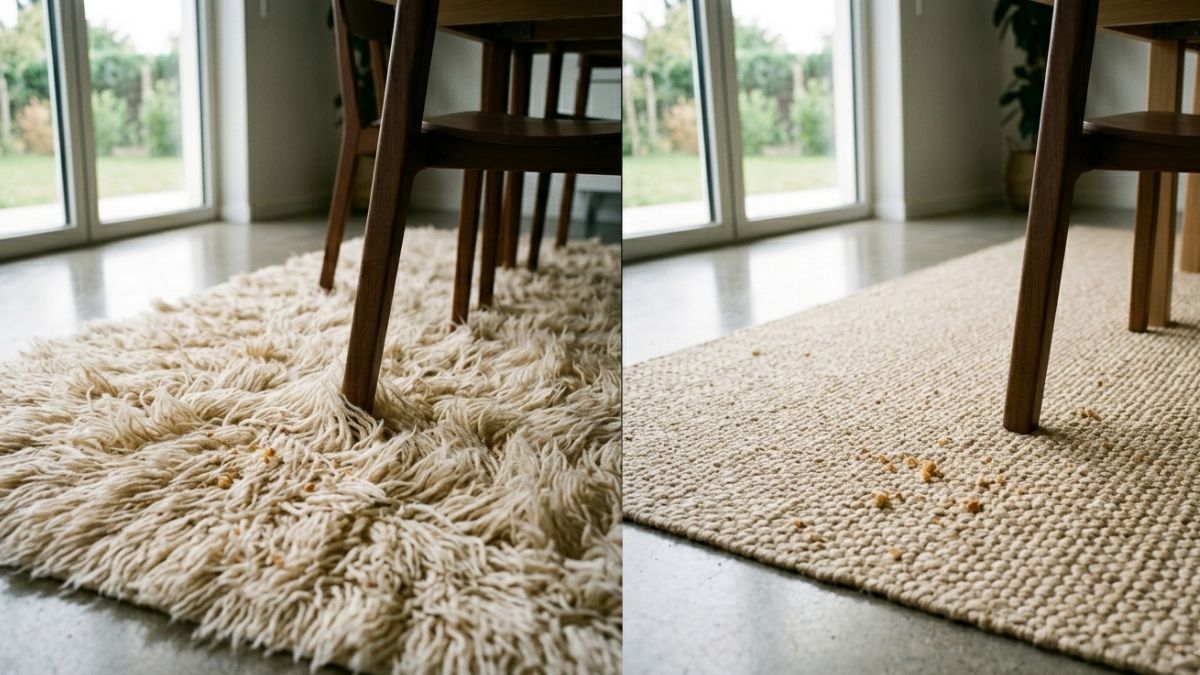 Comparison of short pile and long pile carpet