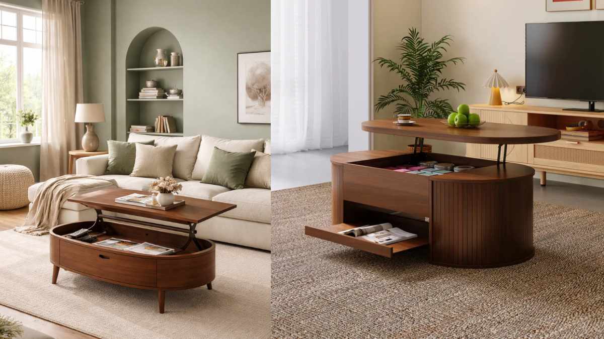 esempi di due tavoli con vano sollevabile 