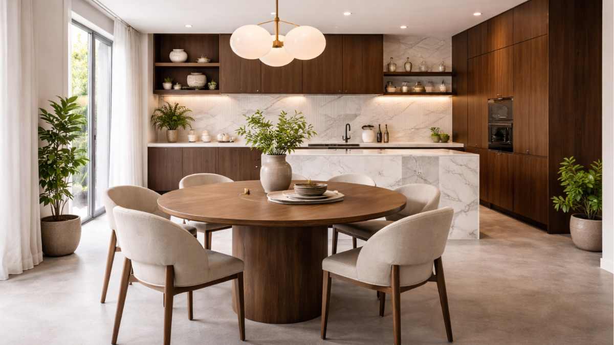 tavolo rotondo in una cucina