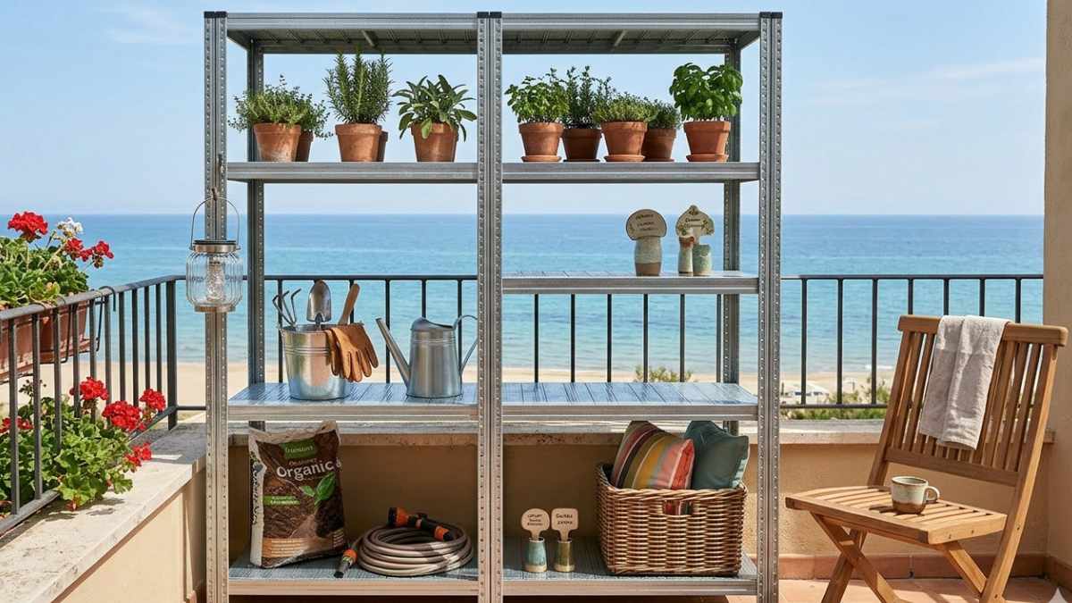 scaffale in. metallo a giorno