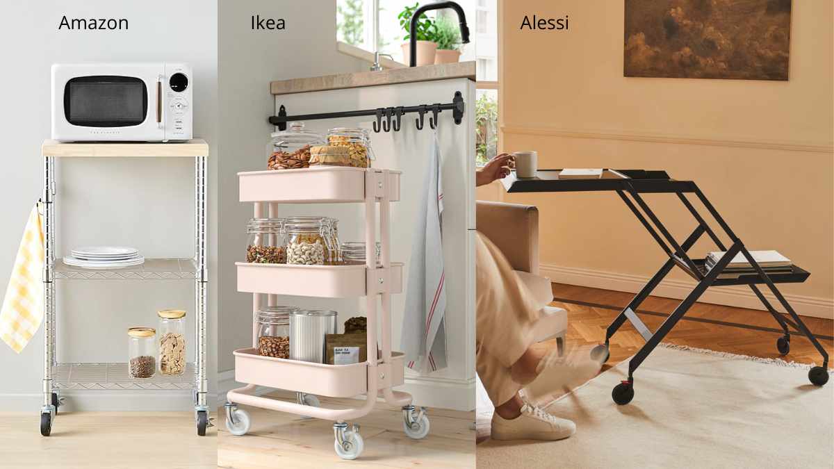 tre carrelli da cucina a confronto