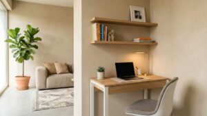 ufficio ricavato in un angolo della casa