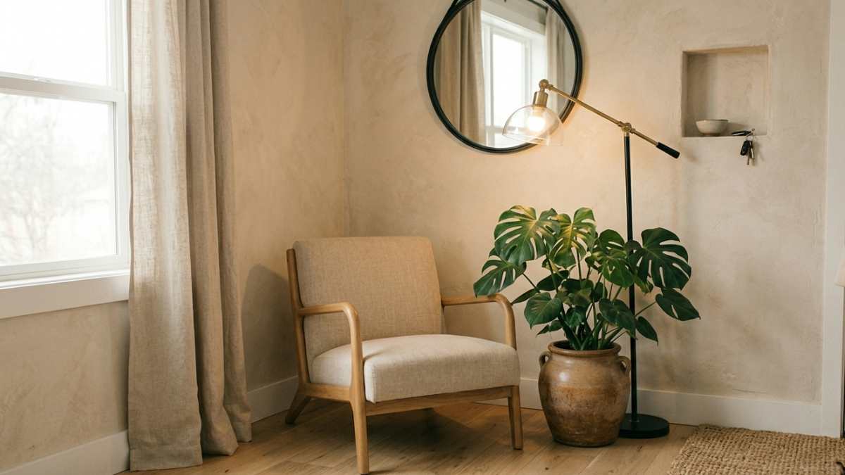 Hai un angolo vuoto? Con 3 elementi semplici diventa il punto più bello della casa