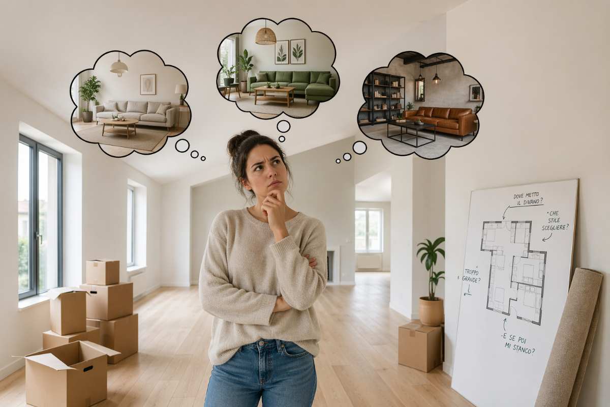 donna indecisa su come arredare casa