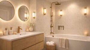 Bagno cieco e piccolo: i trucchi di illuminazione e colore per farlo sembrare il doppio