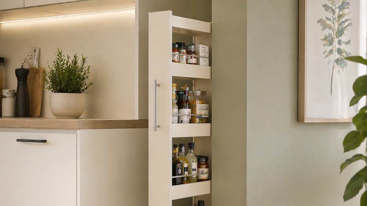 carrello tra muro e mobile