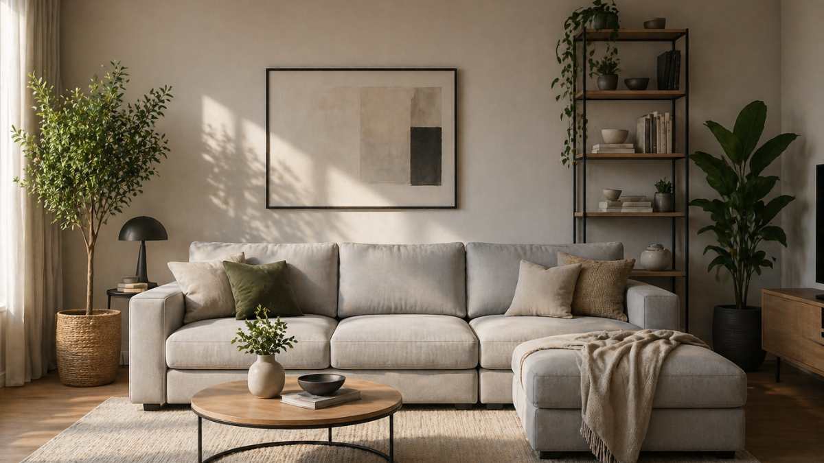 Il divano grigio chiaro sembra una scelta sicura, ma non funziona in tutte le case