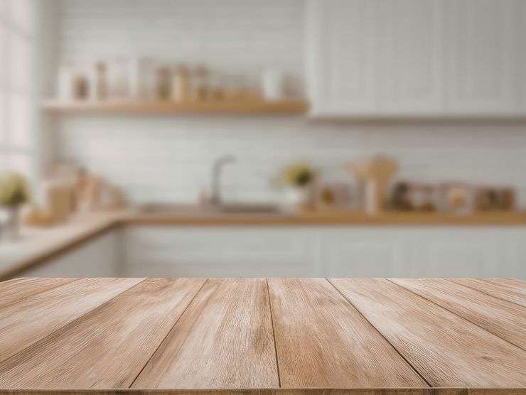piano di lavoro in cucina in legno