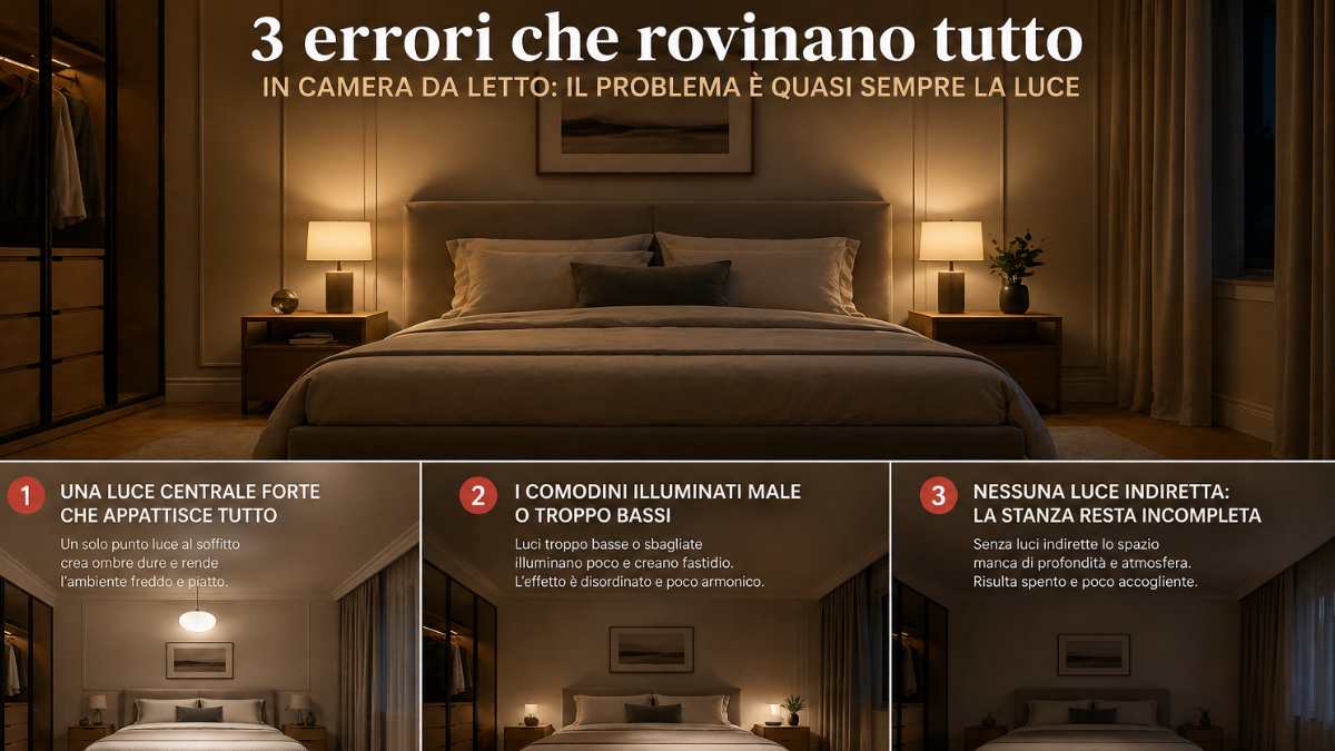 Una luce centrale forte che appiattisce tutto