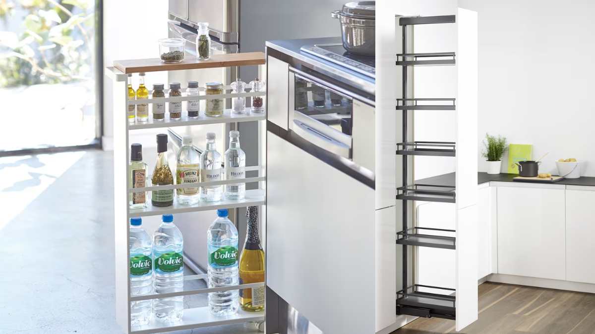 esempi di due carrelli slim da cucina