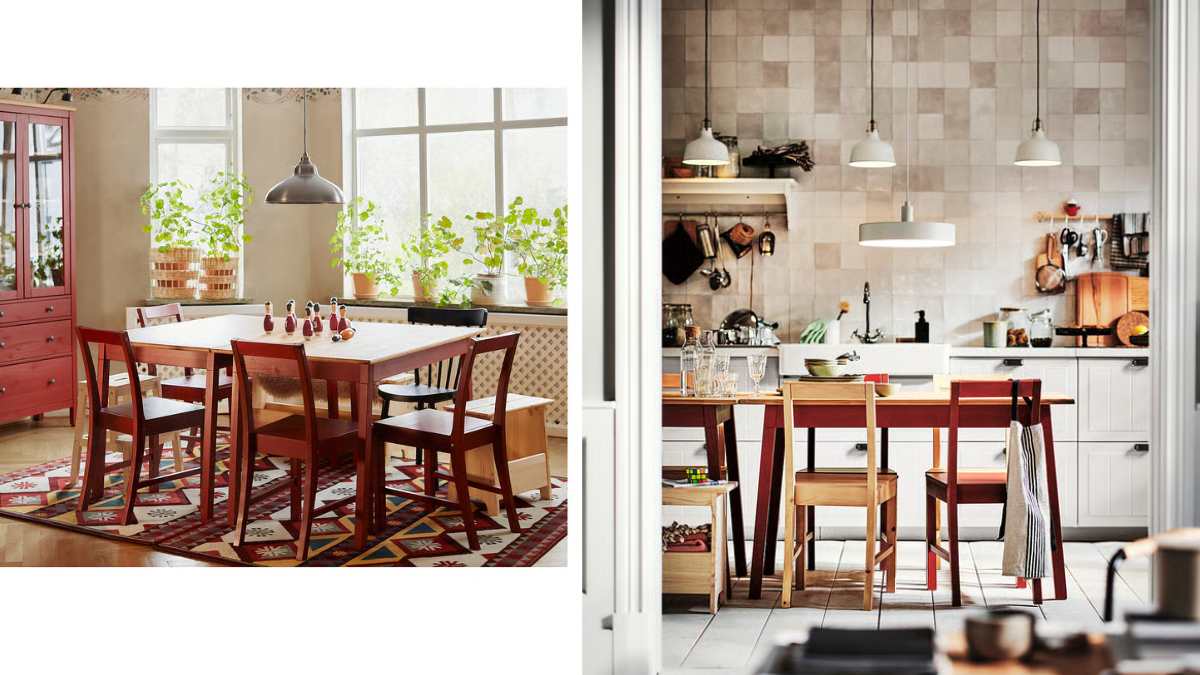 tavolo ikea in due diversi ambienti