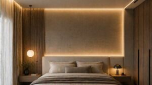 La luce in camera da letto cambia tutto: il dettaglio che crea profondità sulla parete del letto
