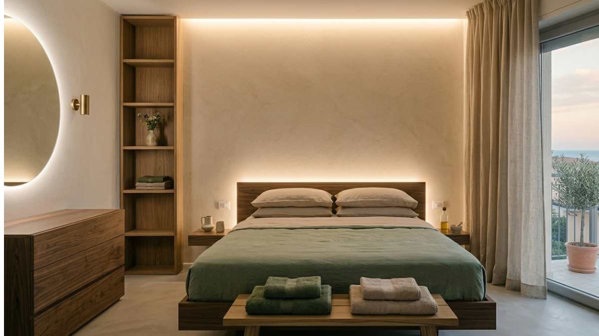 camera da letto con luce giusta 