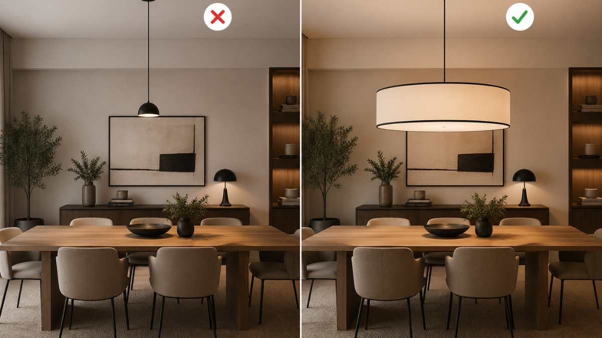 Quando la lampada è troppo grande e schiaccia l'ambiente