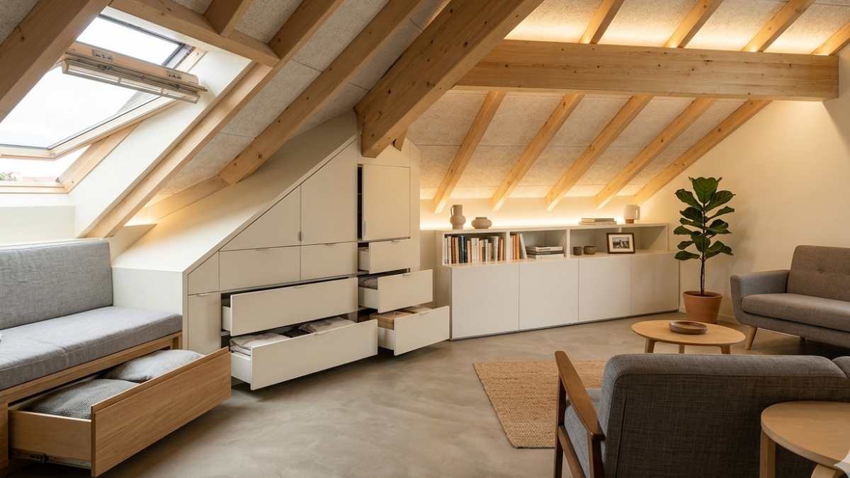 Come arredare una mansarda senza perdere spazio (anche dove sembra impossibile)