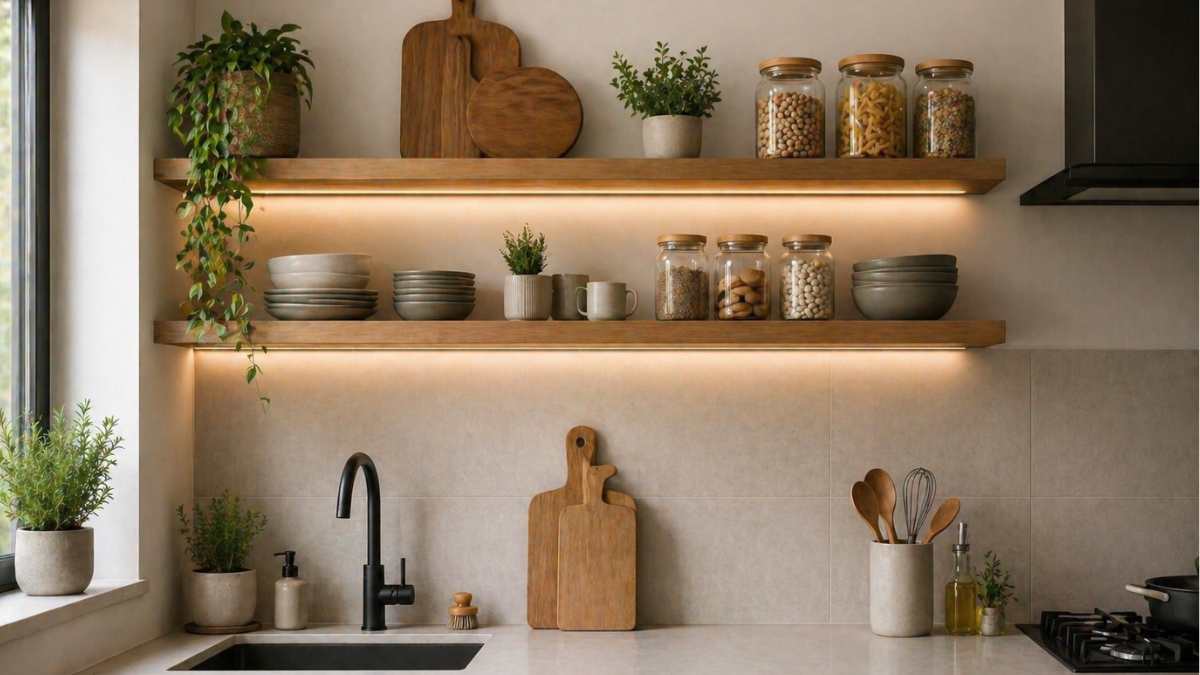 Mensole in cucina: l’altezza che evita errori e rende tutto più comodo