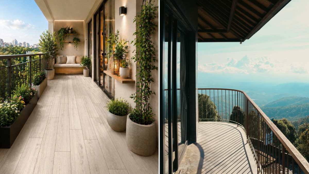 I pavimenti che fanno sembrare il balcone più grande