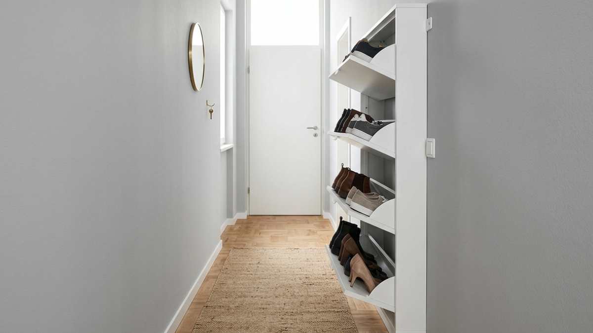 Sfruttare l'altezza e le pareti per borse e zaini