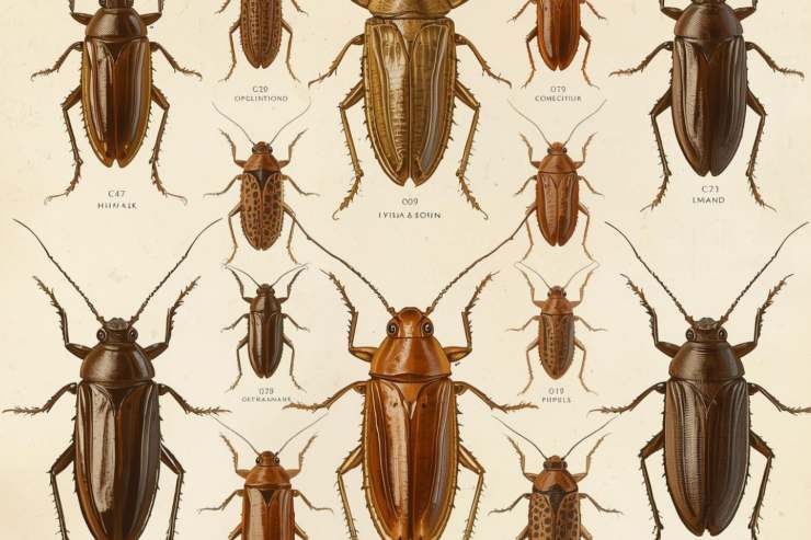 Una foto con diverse tipologie di blatte