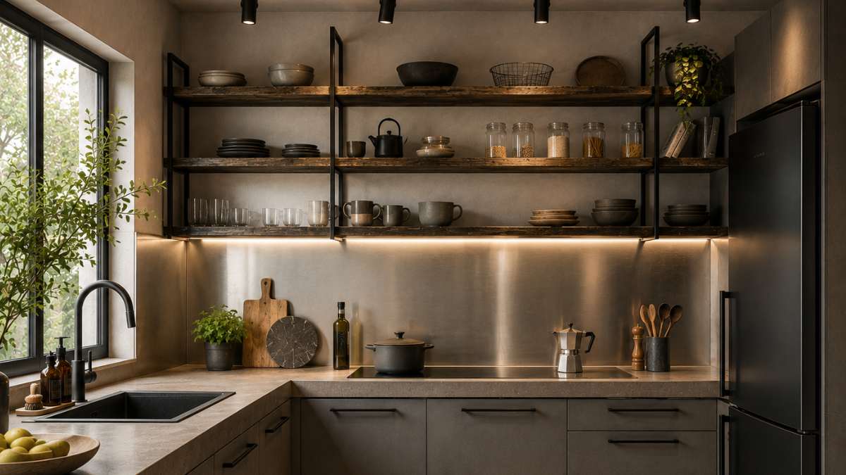 cucina minimal industriale