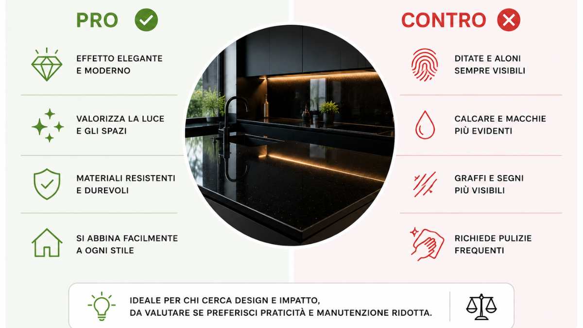 Il nero lucido amplifica tutto, soprattutto quello che non vorresti vedere