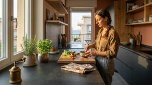 Alcune cucine moderne stanno tornando a superfici meno perfette e il risultato cambia tutta l’atmosfera