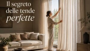 Il trucco del peso: il segreto dei sarti per far cadere una tenda da pochi euro come un tessuto d'alta moda.