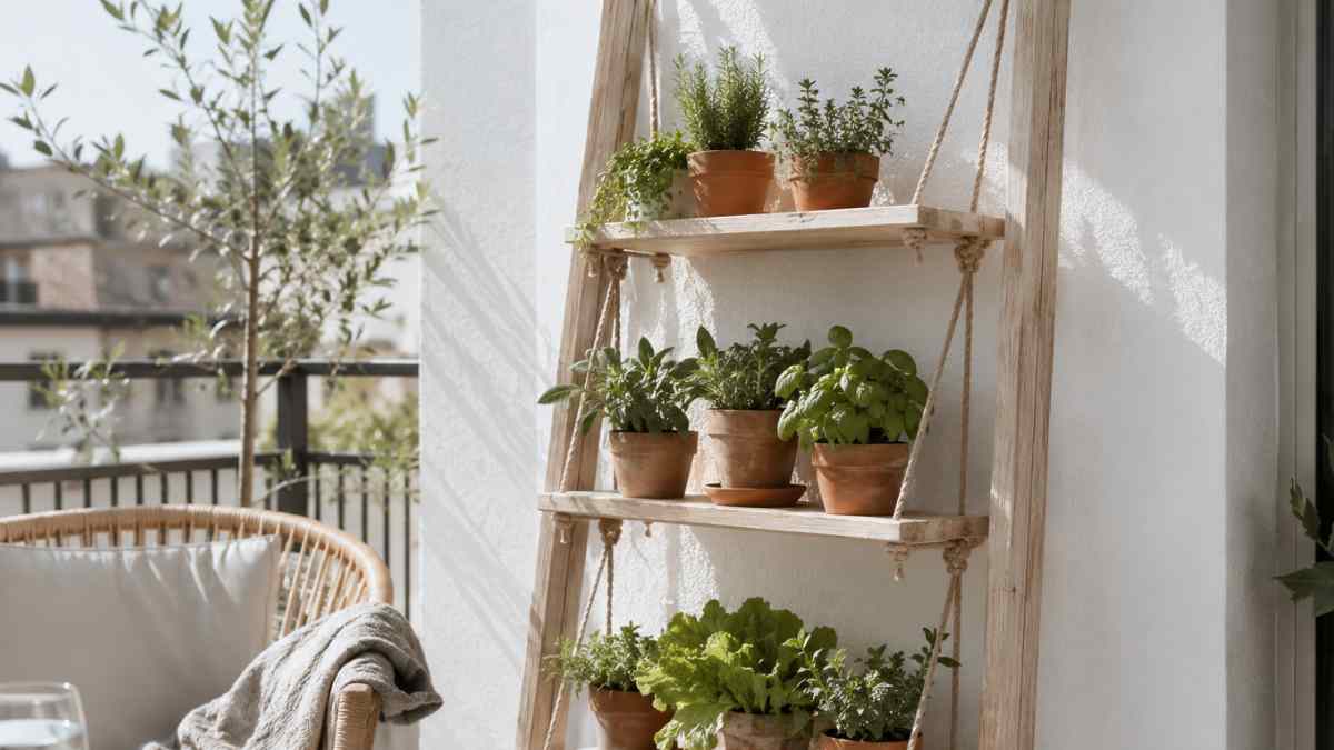 L'orto verticale a pioli e mensole sospese: il progetto fai-da-te dall'estetica scandinava