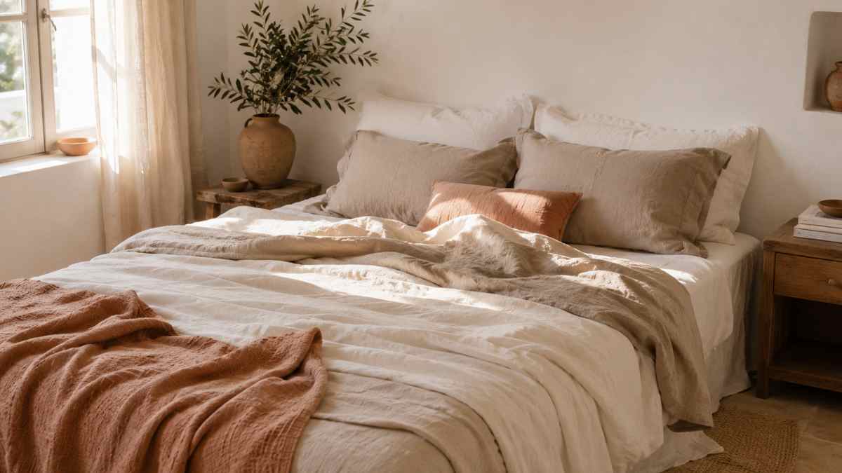 Addio piumino: la tecnica del "layering estivo" per vestire il letto in modo fresco, leggero e instagrammabile